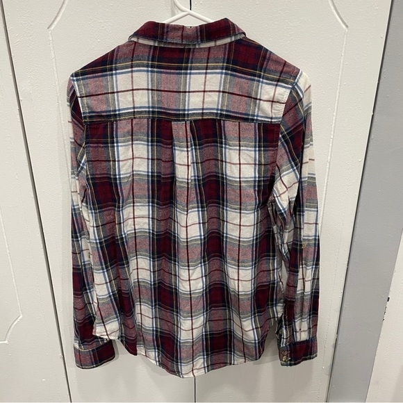 Miami Red and White Plaid Button Down Flannel - Picture 2 of 11